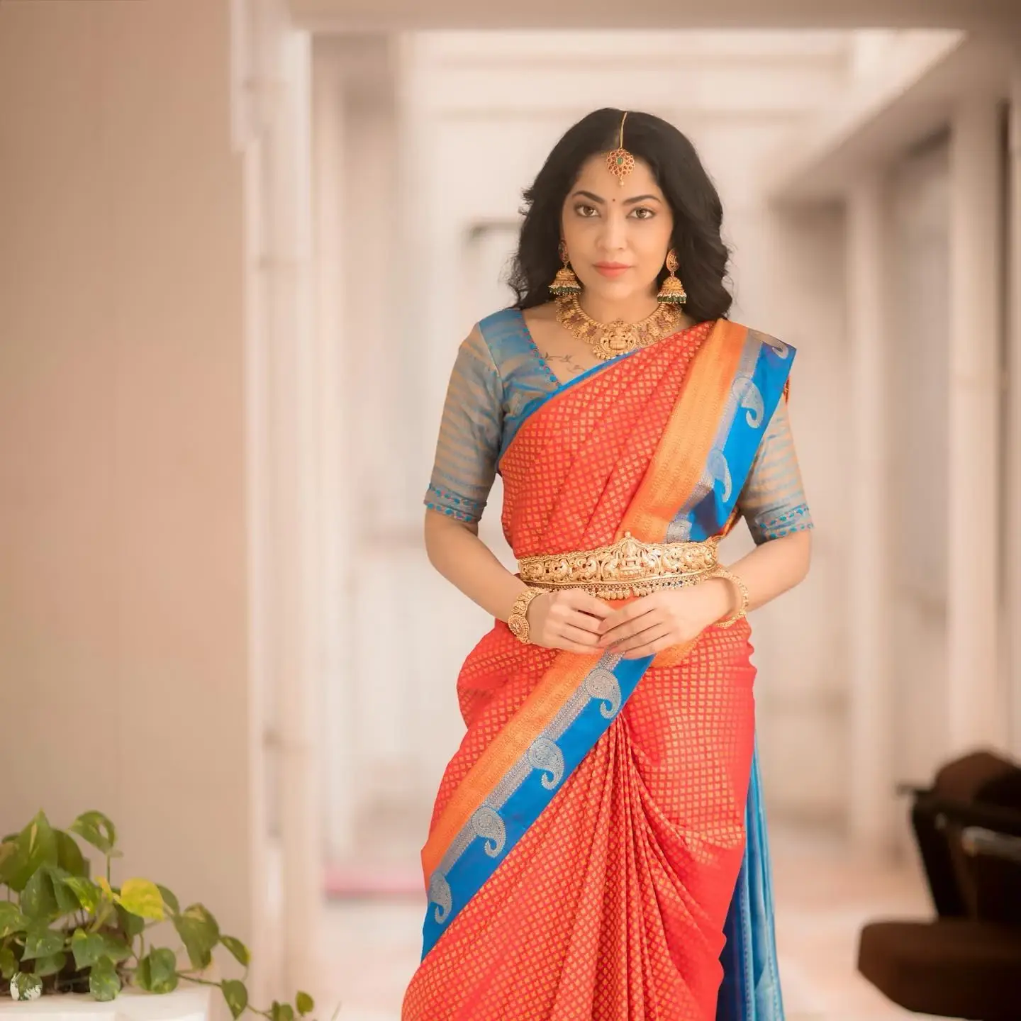 TV Actress Ramya Subramanian In Orange Saree